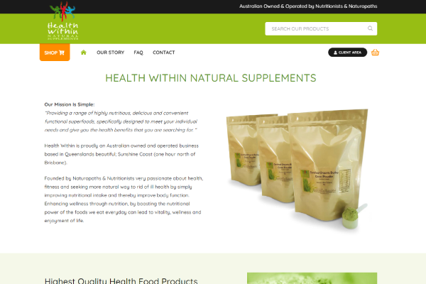 ecommerce health supplements online shop