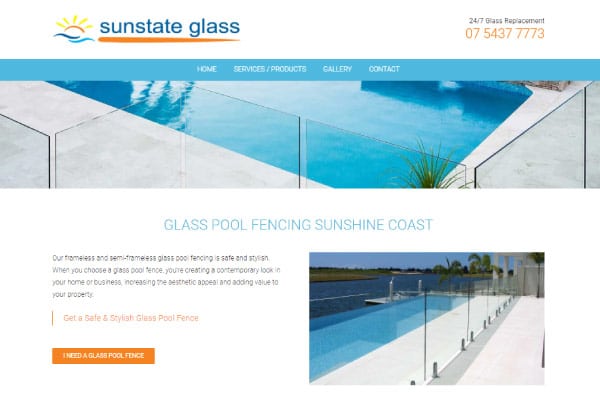 glass services sunshine coast website design