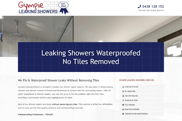 gympie waterproofing website design