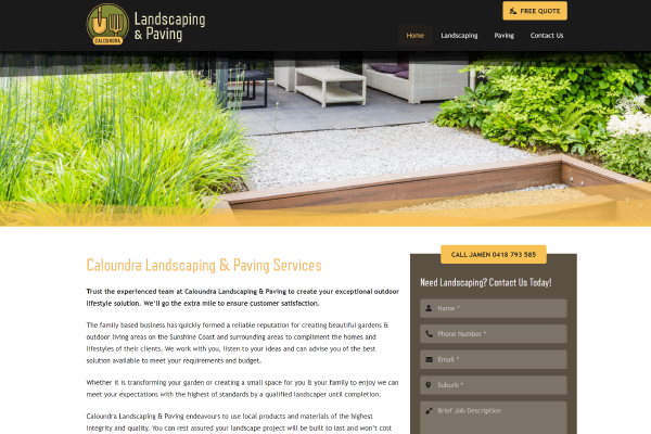 landscaping sunshine coast website design