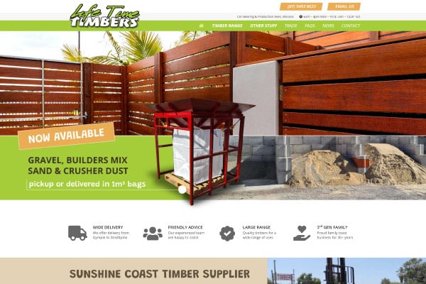 life time timbers sunshine coast web design